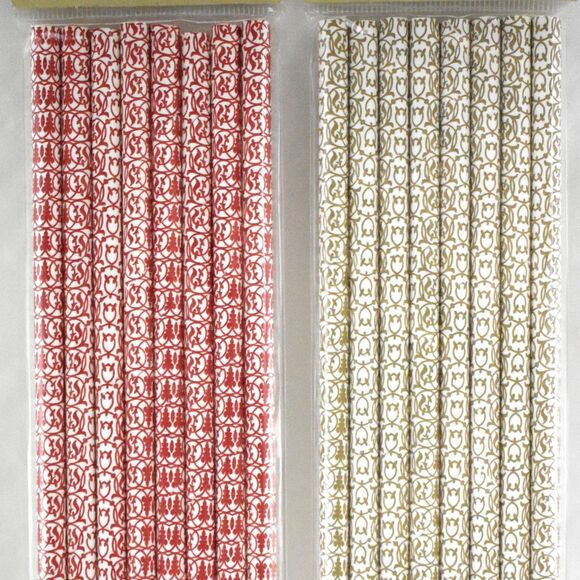 Spode Paper Straws Christmas Red & Tan Holiday Christmas Trees 2 Packs x 8 Count - Picture 2 of 4